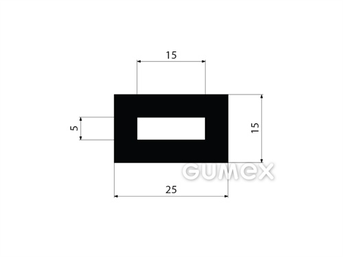 GUMMIPROFILE RECHTECKFORM MIT HOHLKAMMER - EPDM